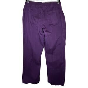 JMS Just My Size Purple Elastic Waist Mid Rise Cargo Scrubs Pants Plus Size 16W